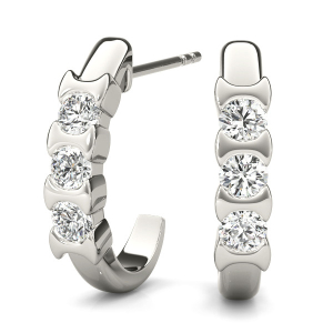 Freddi 0.12 - 0.50 Carat Natural Round cut Diamond Cluster Earrings