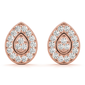 Fari Natural Rose Gold Diamond Cluster Earrings