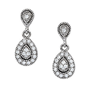 Fenna 0.27 Carat Natural Round cut Drop Diamond Earrings