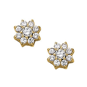 Bunanah 0.72 Carat Natural Round cut Diamond Cluster Earrings