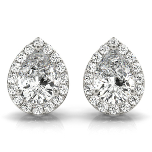  Elyna 0.20 - 3.00 Carat Lab-Created Pear cut Halo Diamond Earrings