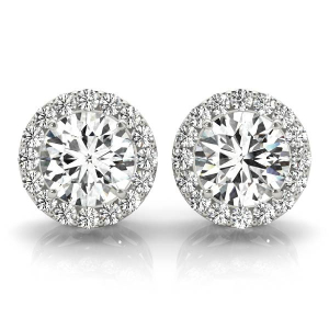 Rita 0.20 - Carat Lab-Created Round cut 3 prong  Halo Diamond Earrings