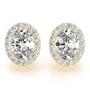  Eily Lab-Created Yellow Gold Halo Diamond Earrings