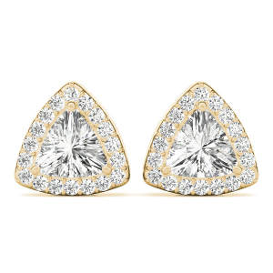 Edra Lab-Created Diamond Yellow Gold Hoop Earrings For Women