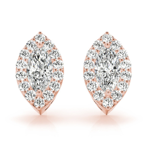  Emera Lab-Created Rose Gold Halo Diamond Earrings