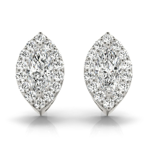  Emera 0.10 - 1.00 Carat Lab-Created Marquise cut Halo Diamond Earrings