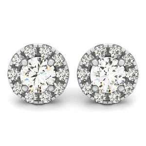 Evia 0.10 - 3.00 Carat Lab-Created Round cut Halo Diamond Earrings