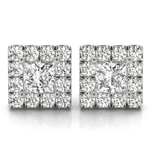 Eir Lab-Created Halo Diamond Earrings