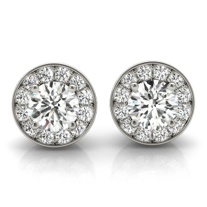 Eliise 0.12 - 0.75 Carat Lab-Created Round cut Halo Diamond Earrings