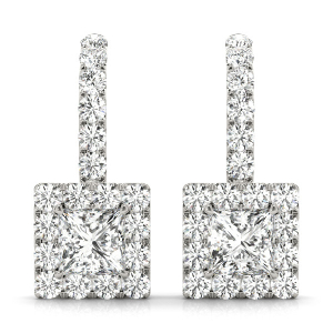  Eulah Lab-Created Halo Diamond Earrings