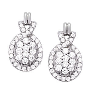  Felisia 1.00 Carat Natural Round cut Diamond Cluster Earrings