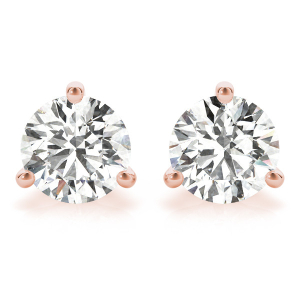 Elivia Lab-Created Diamond Rose Gold Studs Earrings