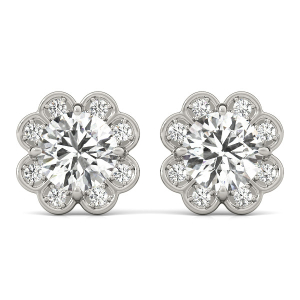 Eeva 0.25 - 0.75 Carat Lab-Created Round cut Halo Diamond Earrings