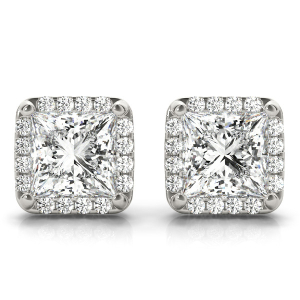 Edda 0.25 - 3.00 Carat Lab-Created Cushion cut Halo Diamond Earrings