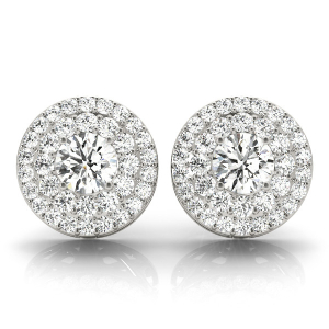 Elna 0.25 - 0.50 Carat Lab-Created Round cut Halo Diamond Earrings