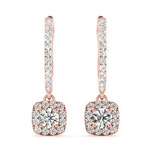 Elianne Lab-Created Rose Gold Halo Diamond Earrings