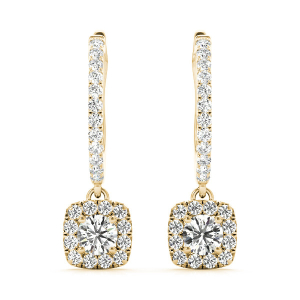 Elianne Lab-Created Yellow Gold Halo Diamond Earrings