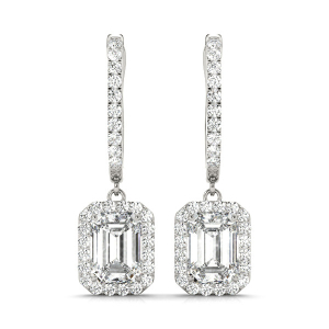 Elliyah 0.25 - 3.25 Carat Natural Diamond Emerald cut Womens Drop Earrings