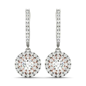 Enitan Natural Diamond Rose Gold Womens Drop Earrings