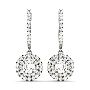 Enitan 0.12 - 0.75 Carat Natural Diamond Round cut Womens Drop Earrings