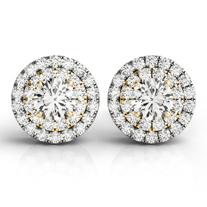 Egle Lab-Created Yellow Gold Halo Diamond Earrings