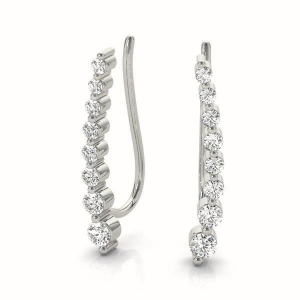 Belle Lab-Created Round cut Prong Set  Diamond Earrings