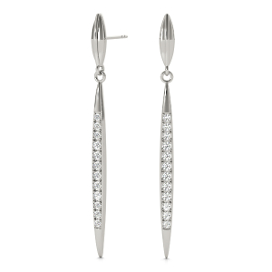 Peter Lab-Created Round cut Pave Set  Designer Diamond Earrings