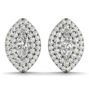 Eui 0.50 - 1.50 Carat Lab-Created Marquise cut Halo Diamond Earrings