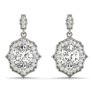  Ellaria 0.25 - 2.00 Carat Natural Oval cut Diamond Drop Earrings