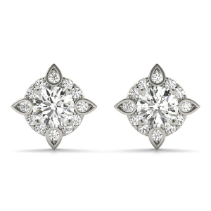 Evora Lab-Created Halo Diamond Earrings