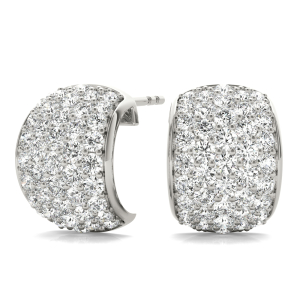 Florence Lab-Created Round cut Pave Set  Studs Diamond Earrings