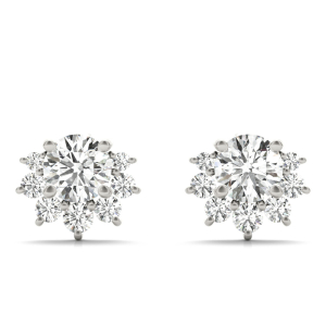 Raynaa 0.70 Carat Natural Round cut Diamond Cluster Earrings