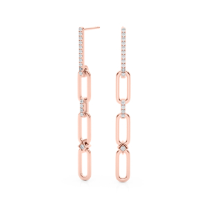 Alden Lab-Created Rose Gold Bezel Set  Designer Diamond Earrings