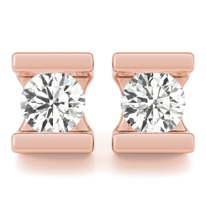  Enya Lab-Created Diamond Rose Gold Studs Earrings
