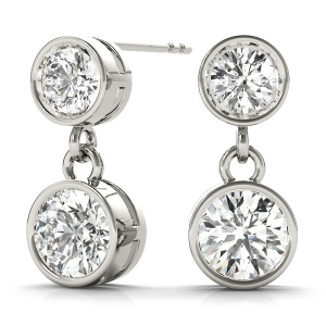  Ezmae 0.25 - 0.50 Carat Natural Round cut Diamond Drop Earrings
