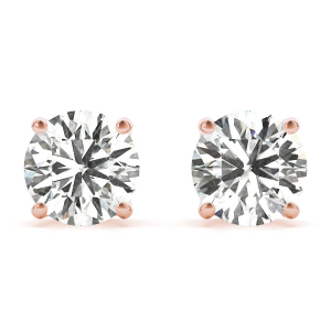 Emeli Lab-Created Diamond Rose Gold Studs Earrings
