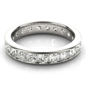 Elyssa 0.90 - 4.20 Carat Lab-Created Round cut Channel Set  Eternity Diamond Ring