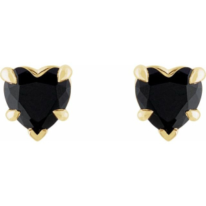 Stajina Black Yellow Gold 5 Prong  Studs Diamond Earrings