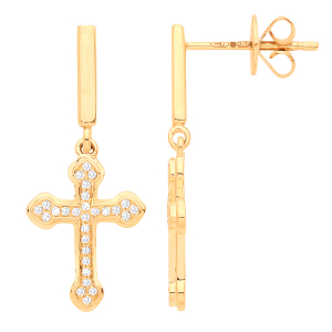 Christa Natural Round cut Drop Diamond Earrings