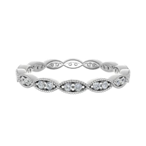 0.25 Carat Grain Set Round Diamond Vintage Full Eternity Ring