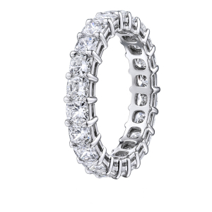 1.75 - 3.50 Carat Cushion Cut Diamond Full Eternity Ring with Claw Set