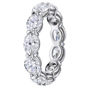 1.50 - 4.00 Carat Horizontal Oval Cut Diamond Full Eternity Ring with Claw Set