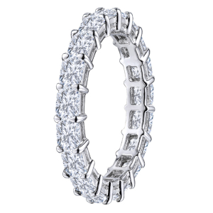 1.25 Carat Horizontal Cushion Cut Diamond Full Eternity Ring with Claw Set