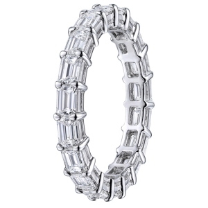 1.00 - 4.00 Carat Horizontal Emerald Cut Diamond Full Eternity Ring with Claw Set