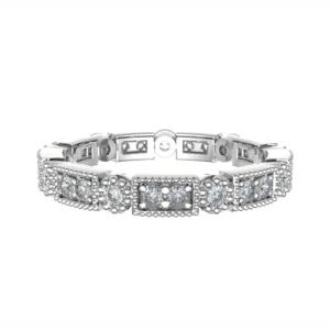 Emelyne Natural Platinum Prong  Diamond Ring