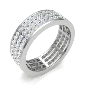Emblem 1.50 Carat Natural Round cut Channel Set  Diamond Ring