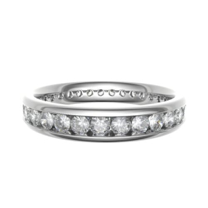 Elka 0.50 - 3.00 Carat Lab-Created Round cut Channel Set  Diamond Ring