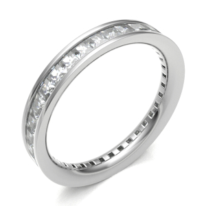 0.75 - 3.50 Carat Princess Diamond Full Eternity Ring with Channel Set