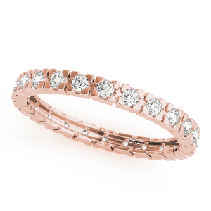 Erleen Lab-Created Rose Gold Prong  Diamond Ring