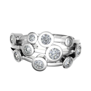 Emmalena 0.48 Carat Natural Round cut Bezel  Diamond Ring